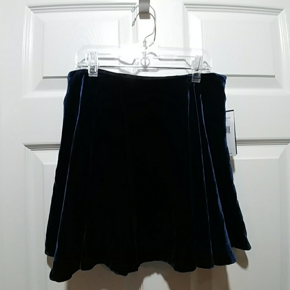 NWT Ralph Lauren Blue Velvet Skater Skirt